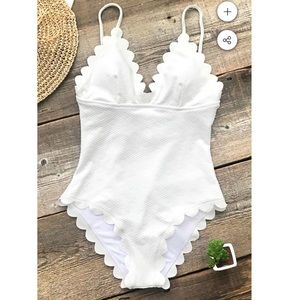 One piece scalloped swimsuit